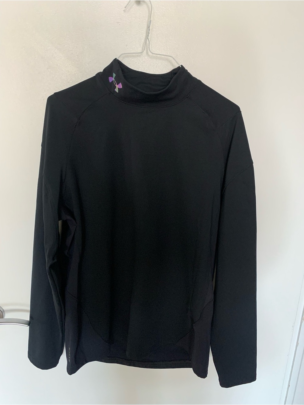 Under Armour ColdGear RUSH Pullover Men's Black Mock Neck Athletic Top Size L